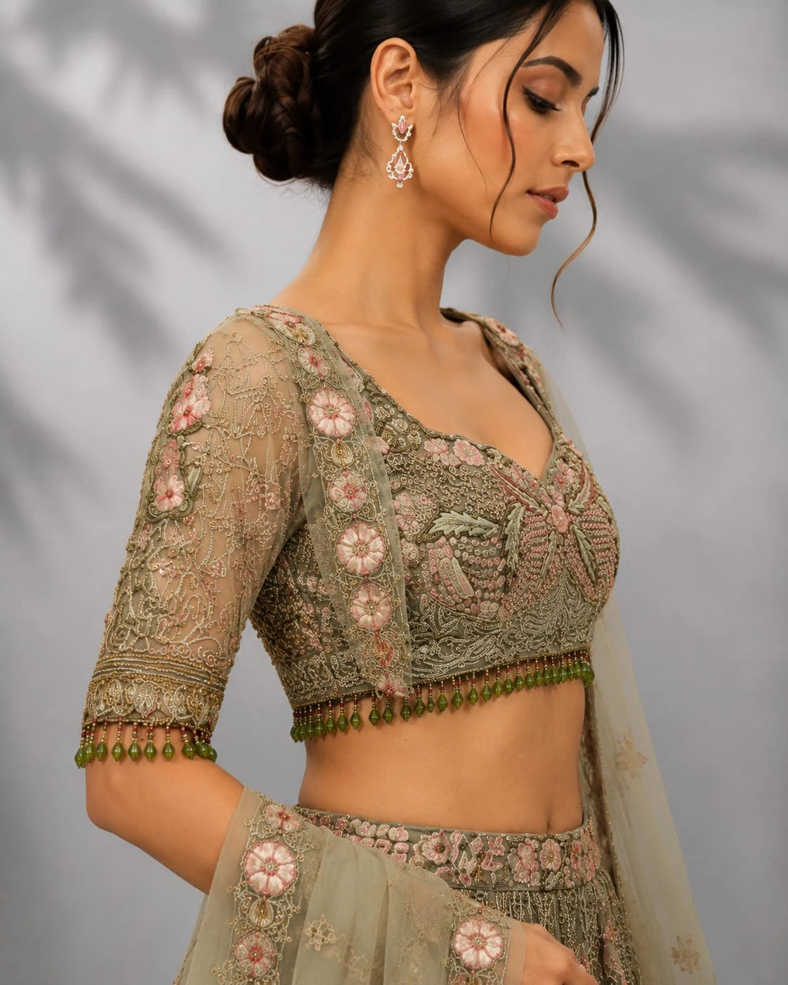 pista color lehenga