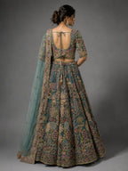 Rama teal lehenga