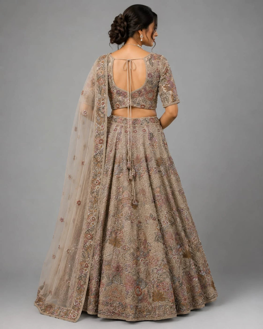 chikoo embroidered lehenga