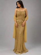 golden wedding lehenga