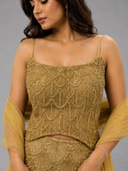 golden wedding lehenga