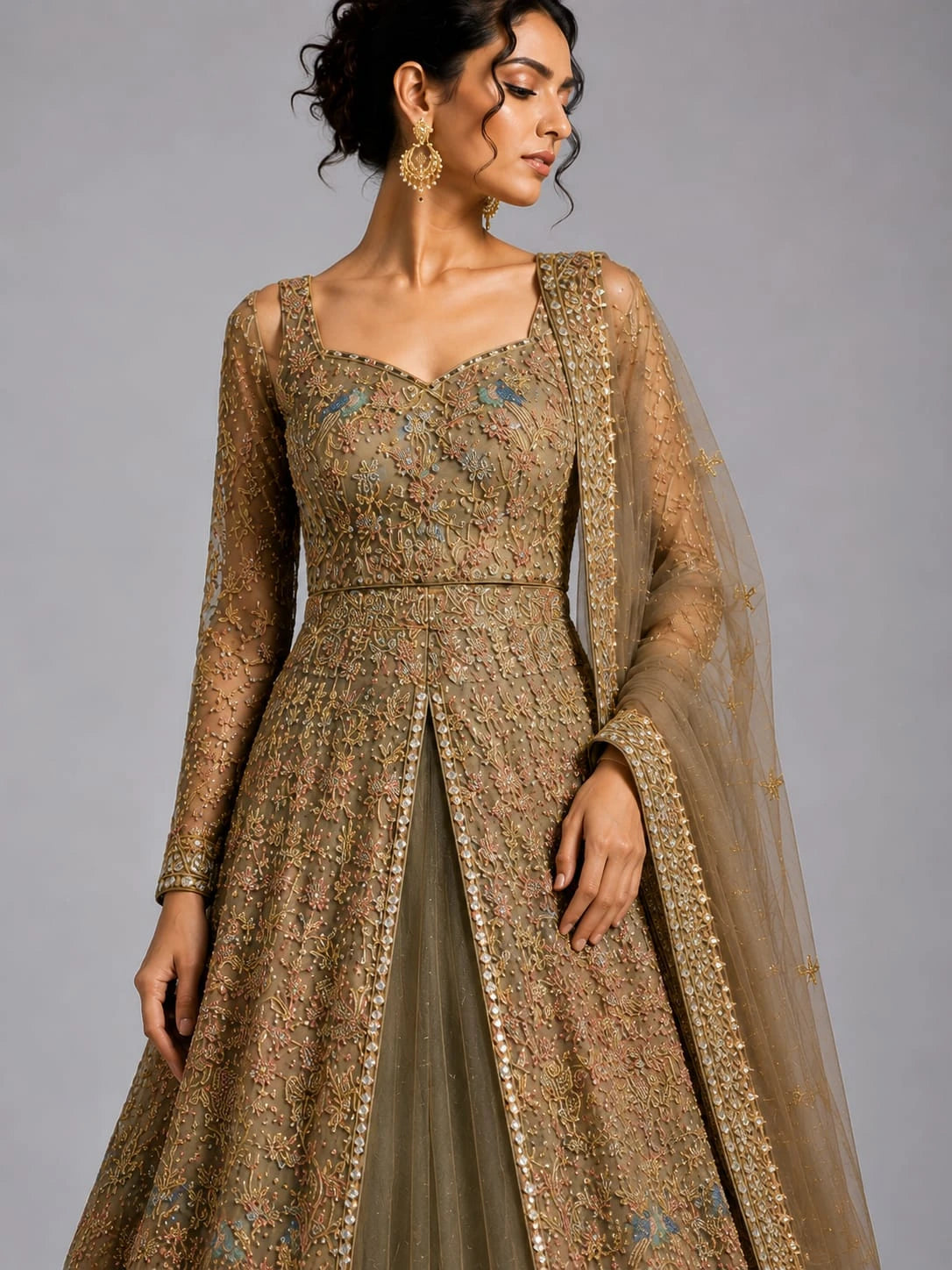 gold indo western