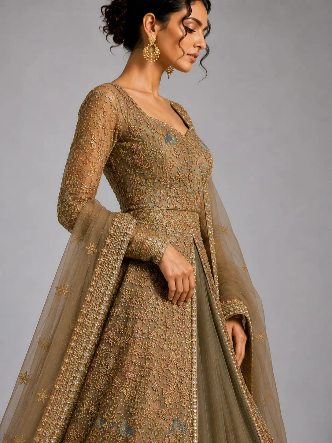 gold indo western