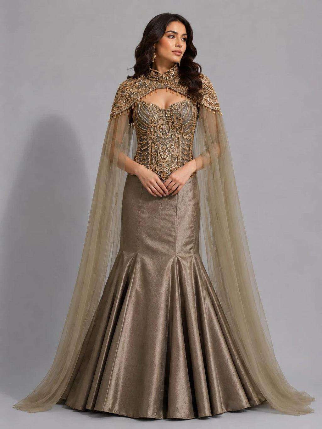 coffee mermaid lehenga women
