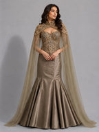 coffee mermaid lehenga women