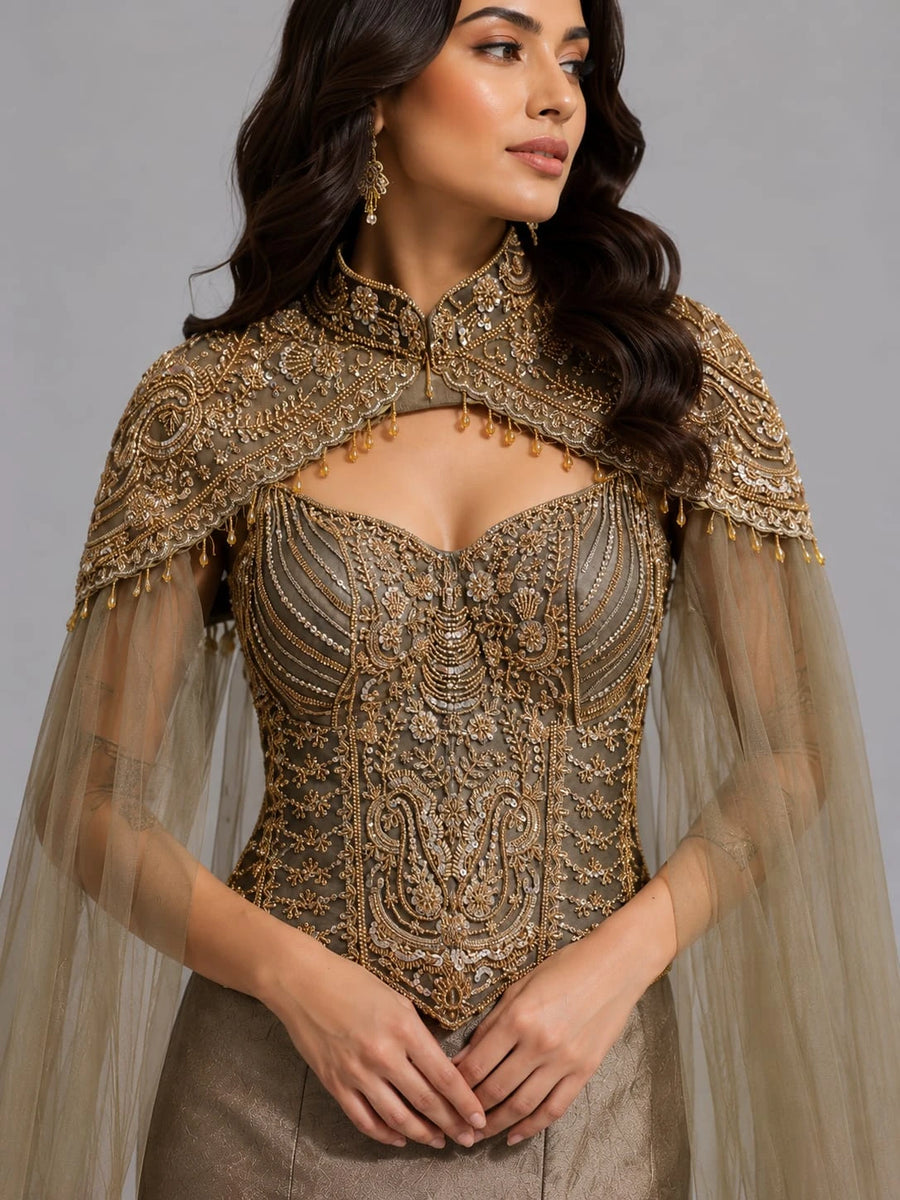 coffee mermaid lehenga women