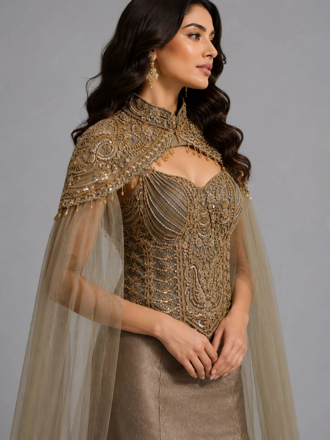 coffee mermaid lehenga women