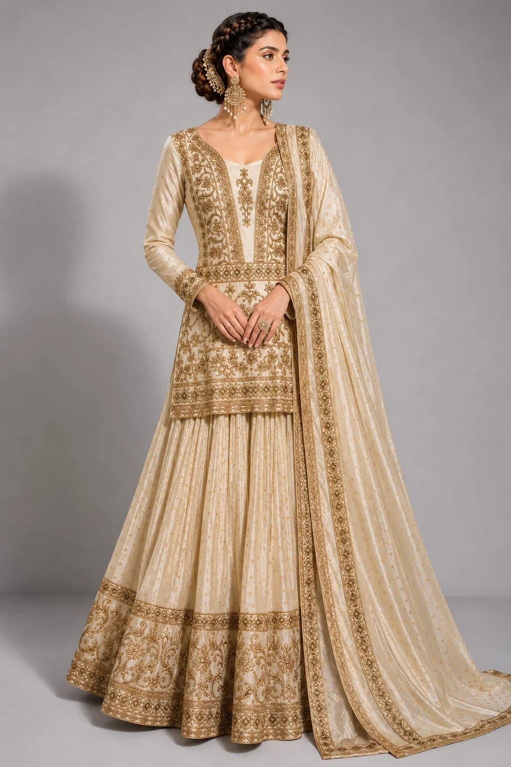 ivory wedding lehenga