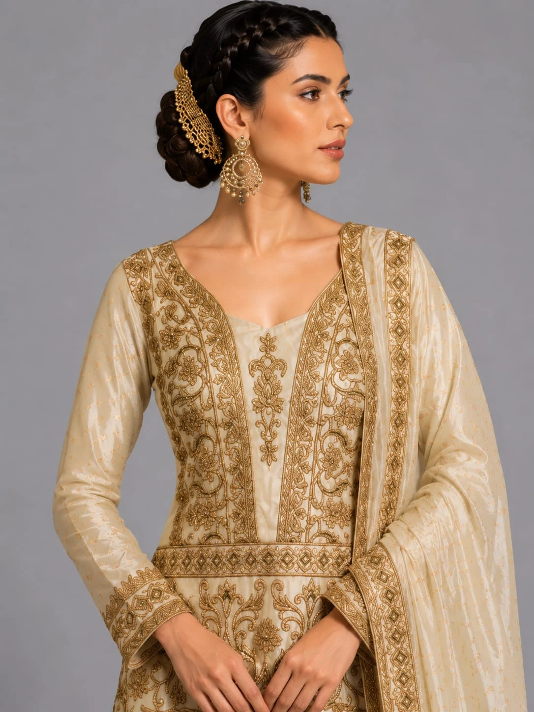 ivory wedding lehenga