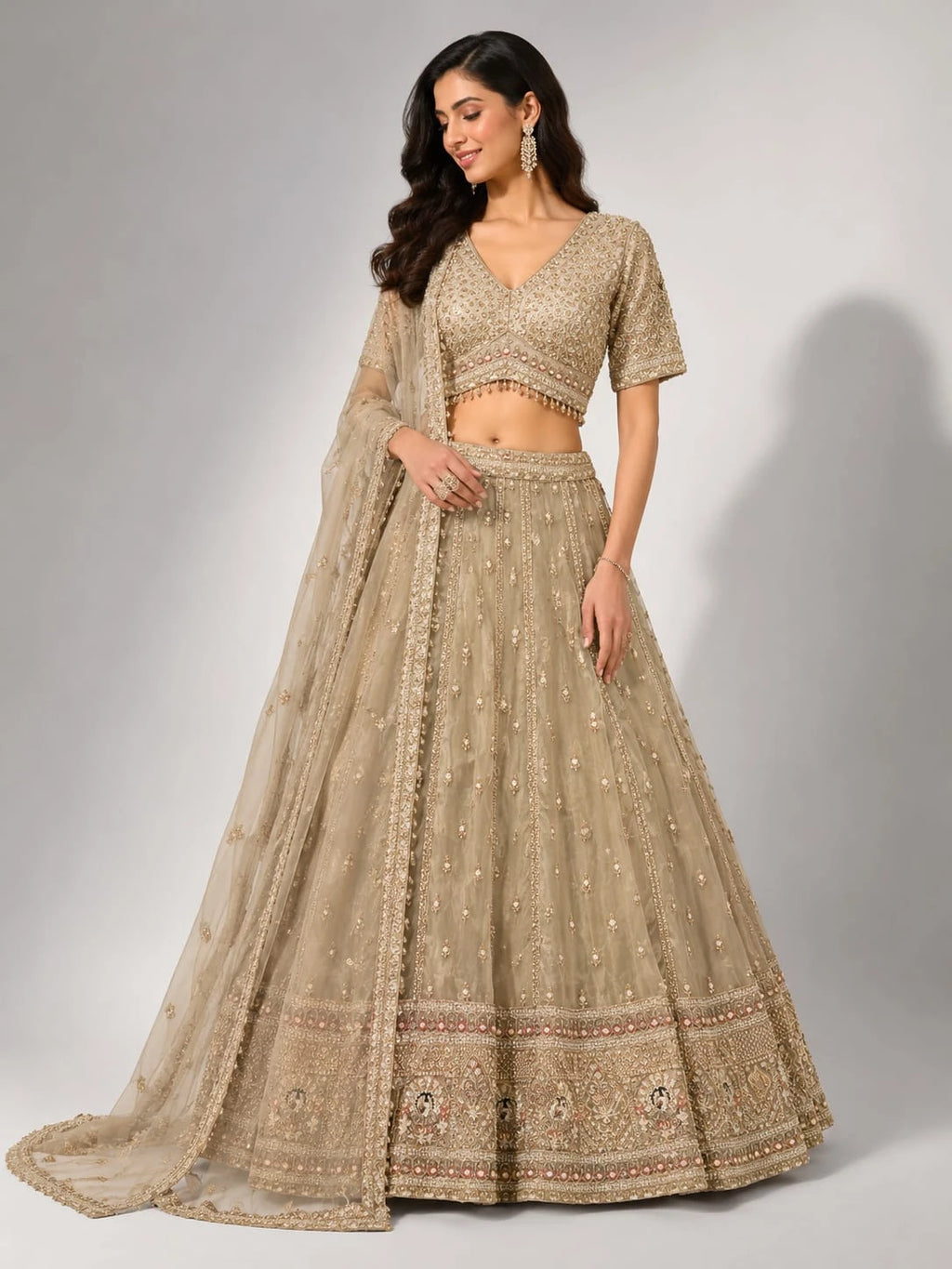gold lehenga choli
