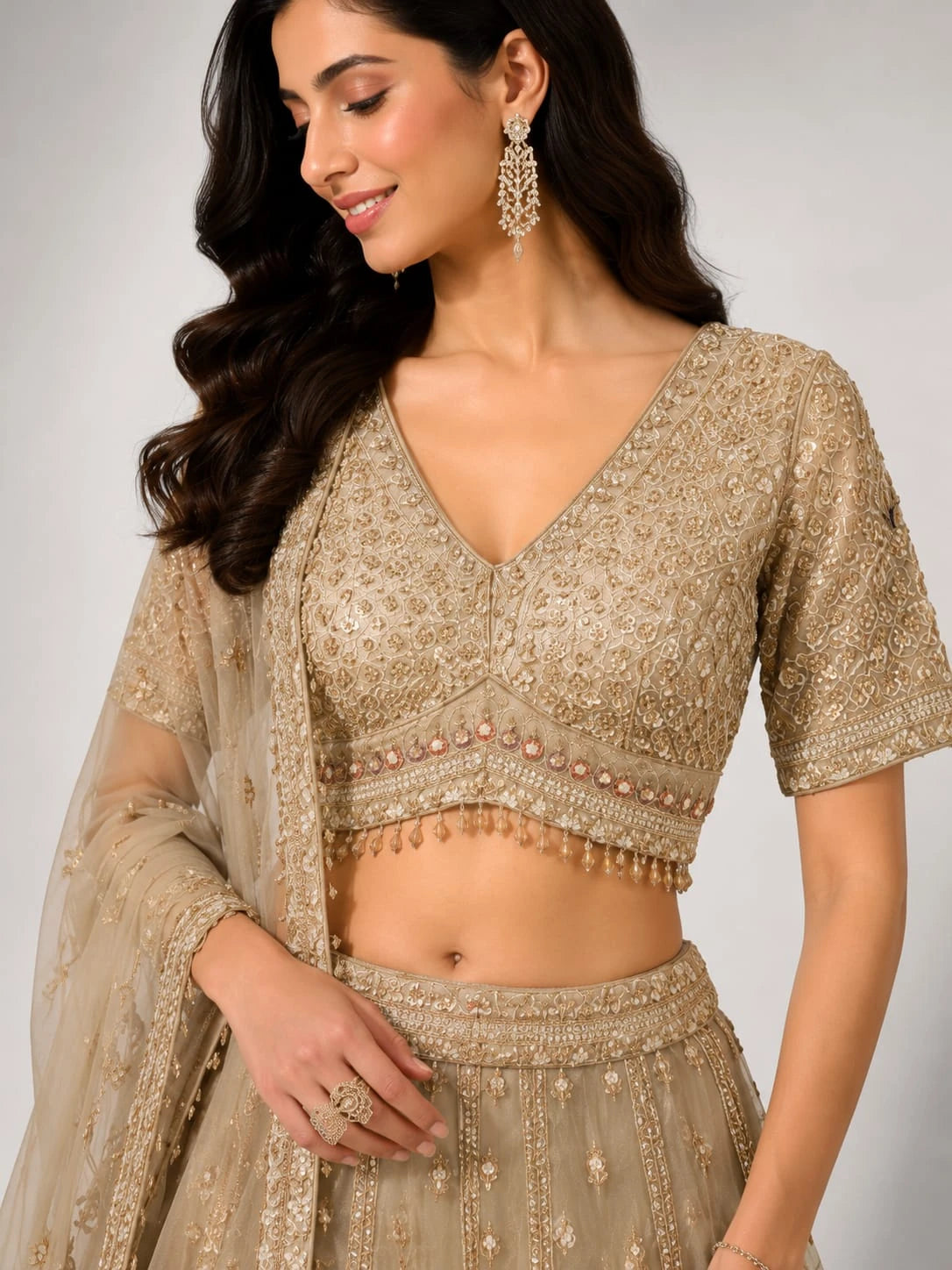 gold lehenga choli