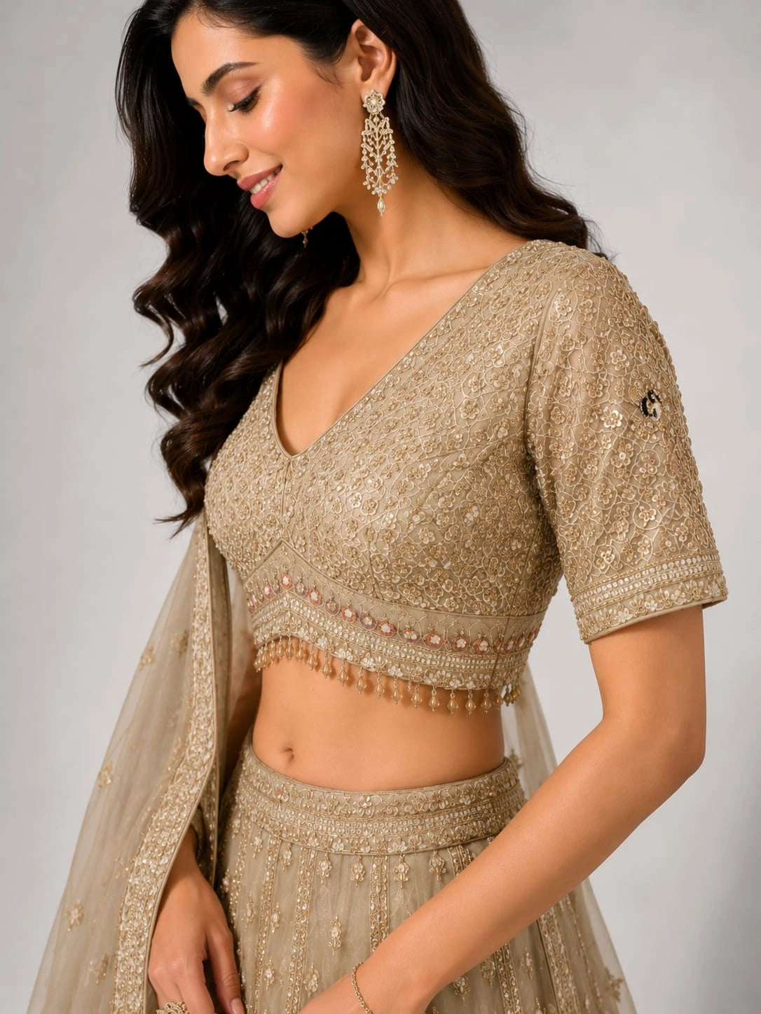 gold lehenga choli