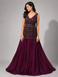 wine one piece gown