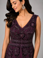 wine one piece gown