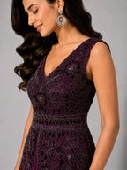 wine one piece gown