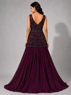 wine one piece gown