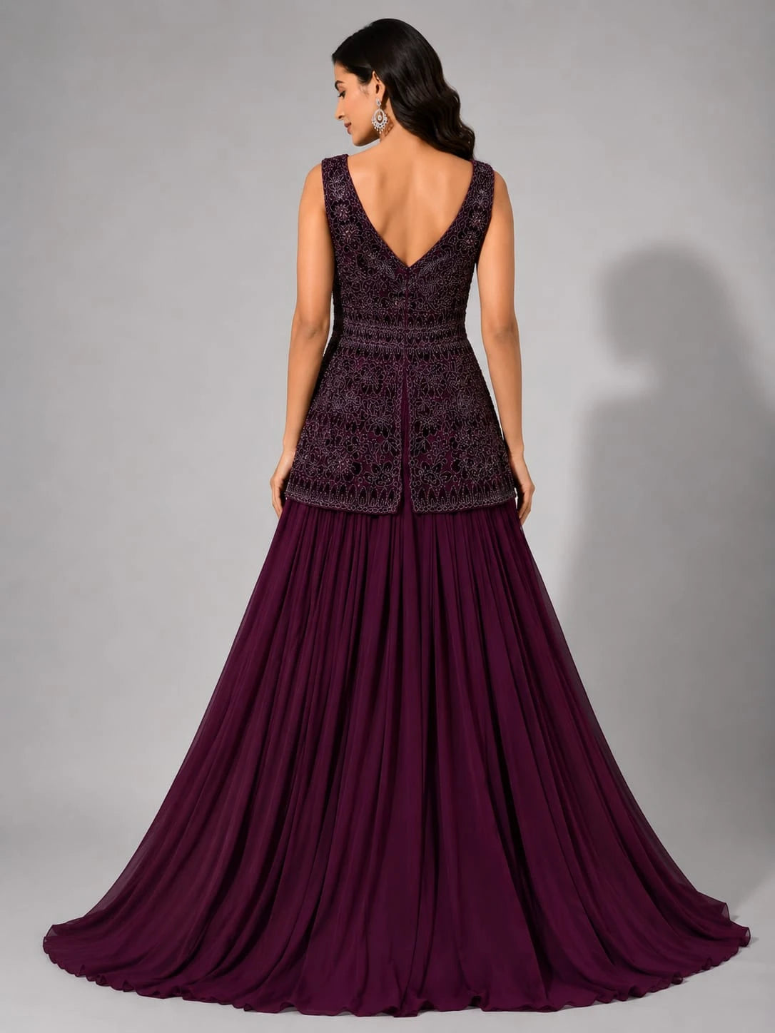 wine one piece gown