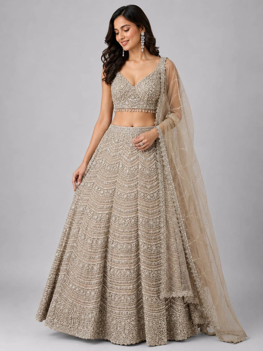 Mouse Grey Lehenga