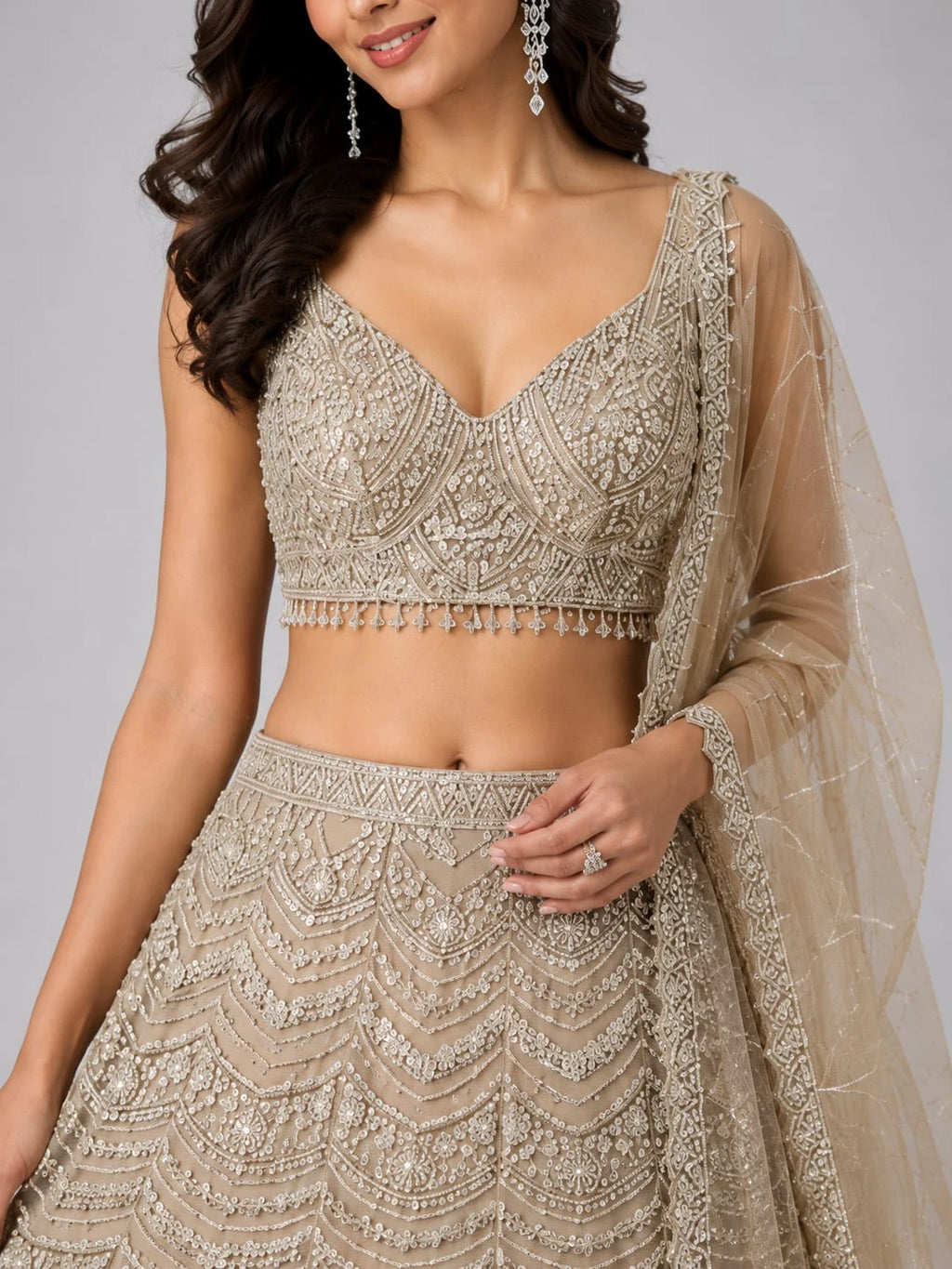 Mouse Grey Lehenga