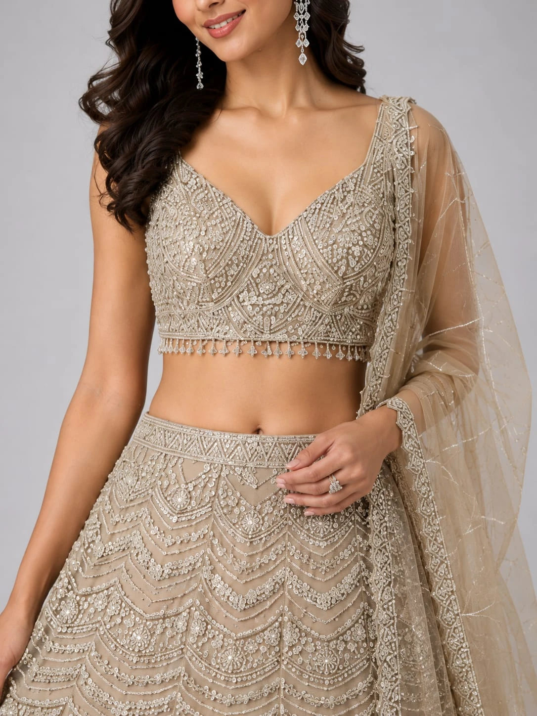 Mouse Grey Lehenga
