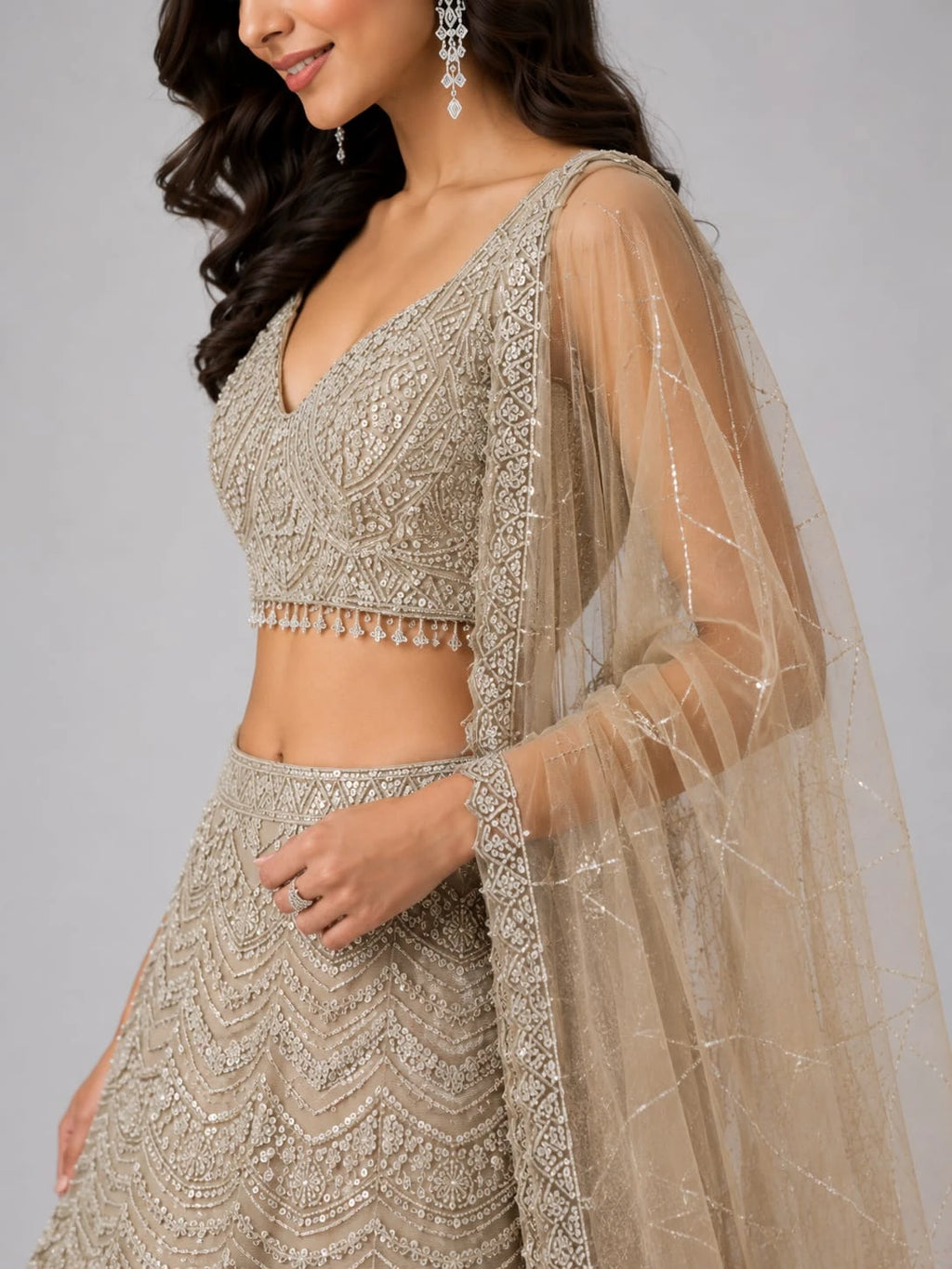 Mouse Grey Lehenga