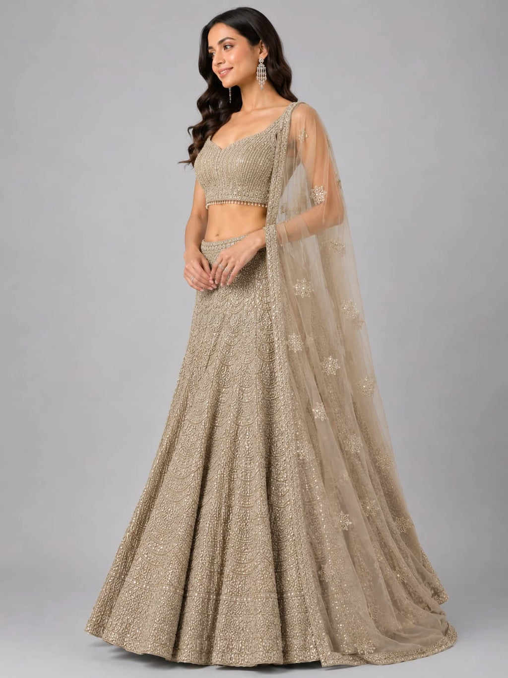 designer gold lehenga