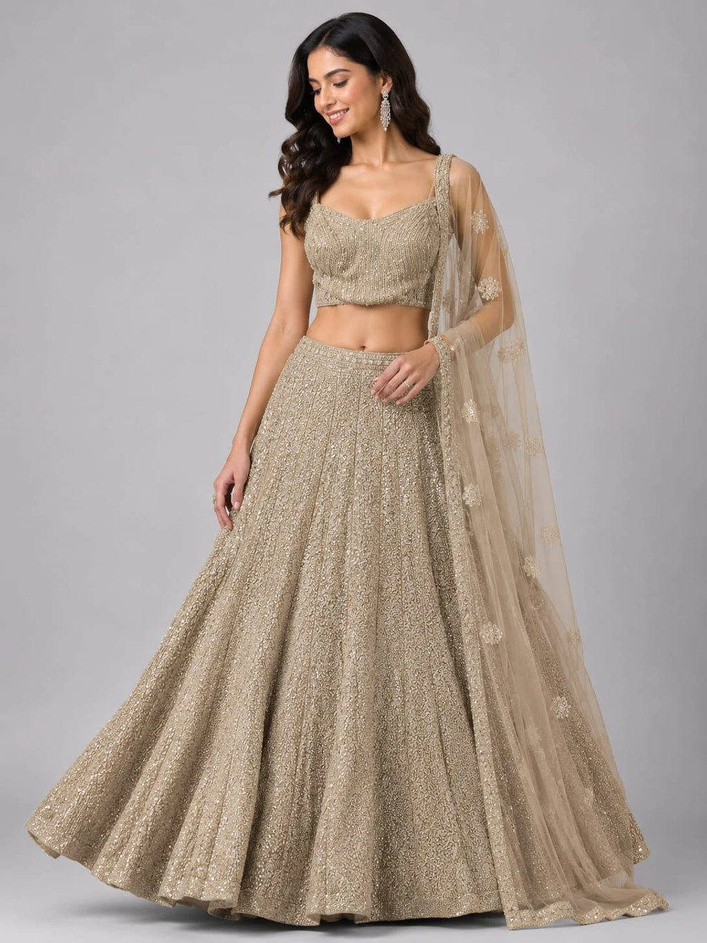 designer gold lehenga