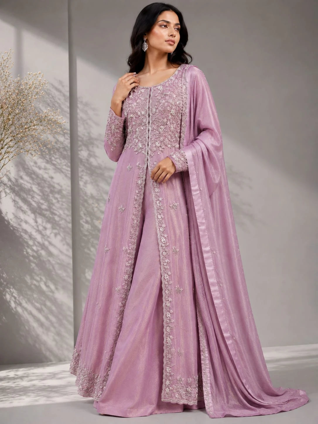 rose pink indo western