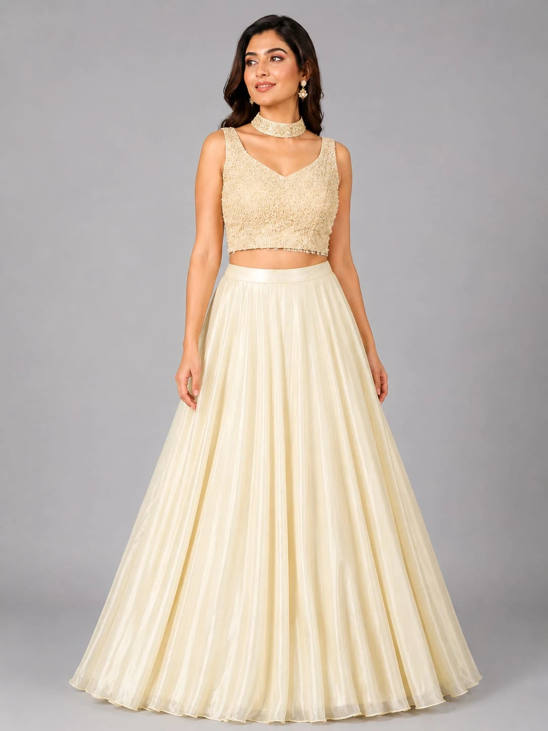 ivory lehenga for women