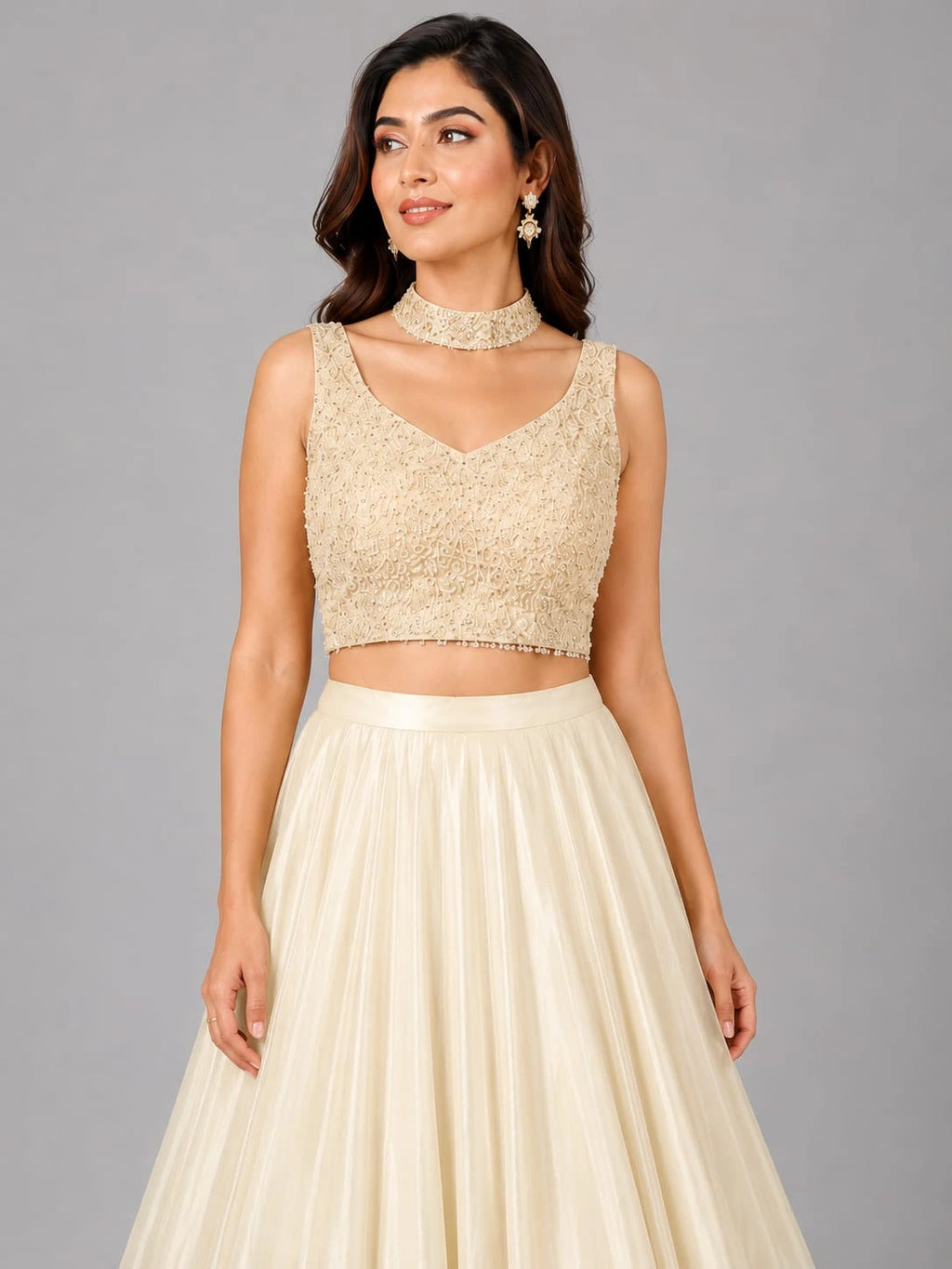 ivory lehenga for women