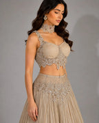 designer gold lehenga