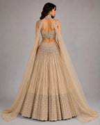 designer gold lehenga