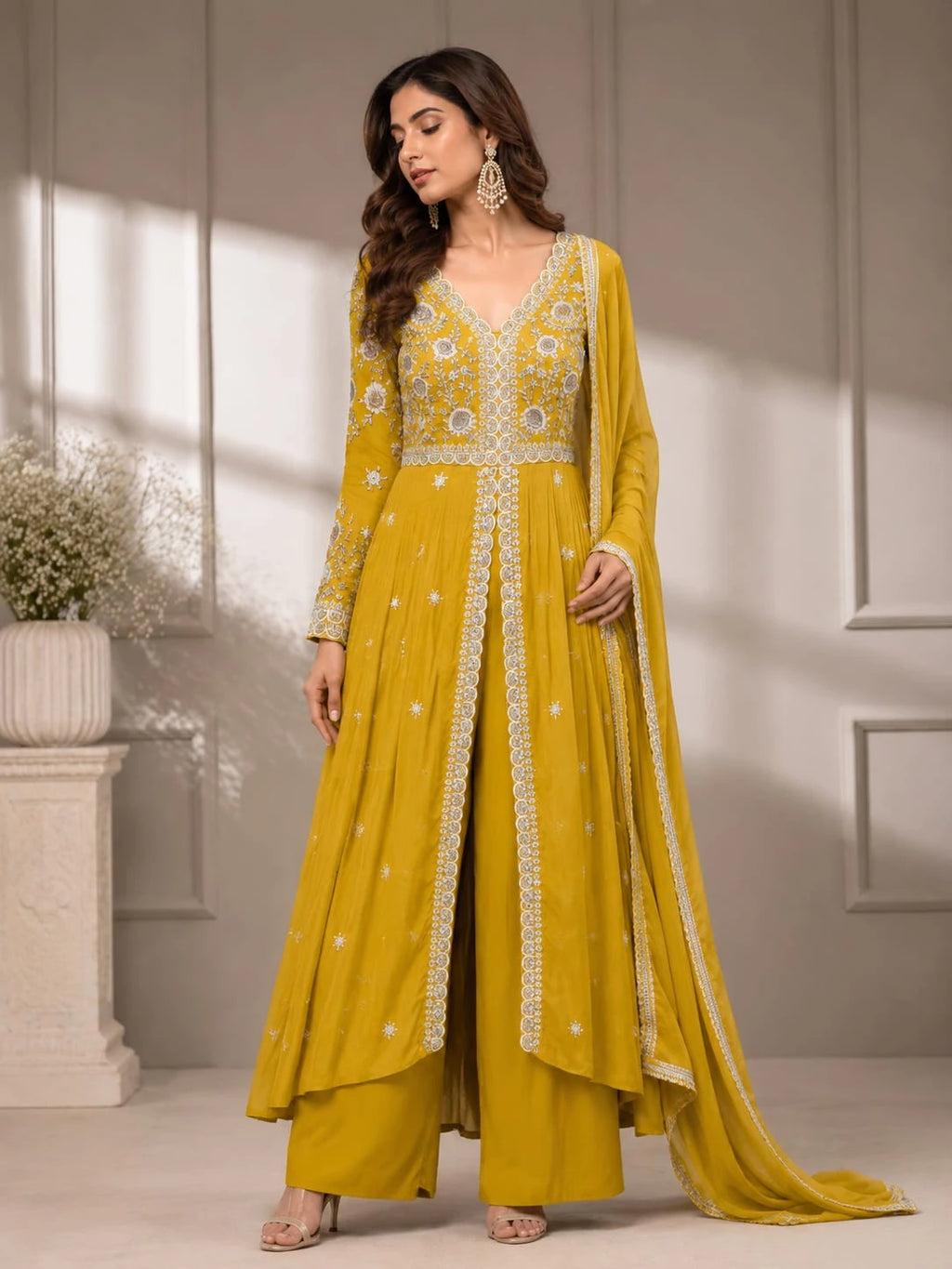 Yellow Anarkali suit