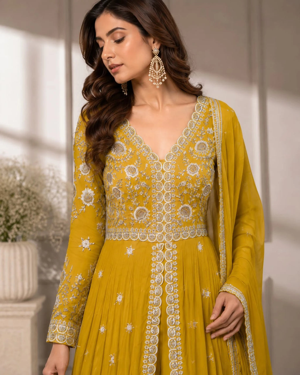 Yellow Anarkali suit