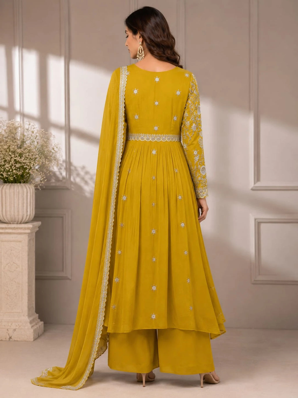 Yellow Anarkali suit