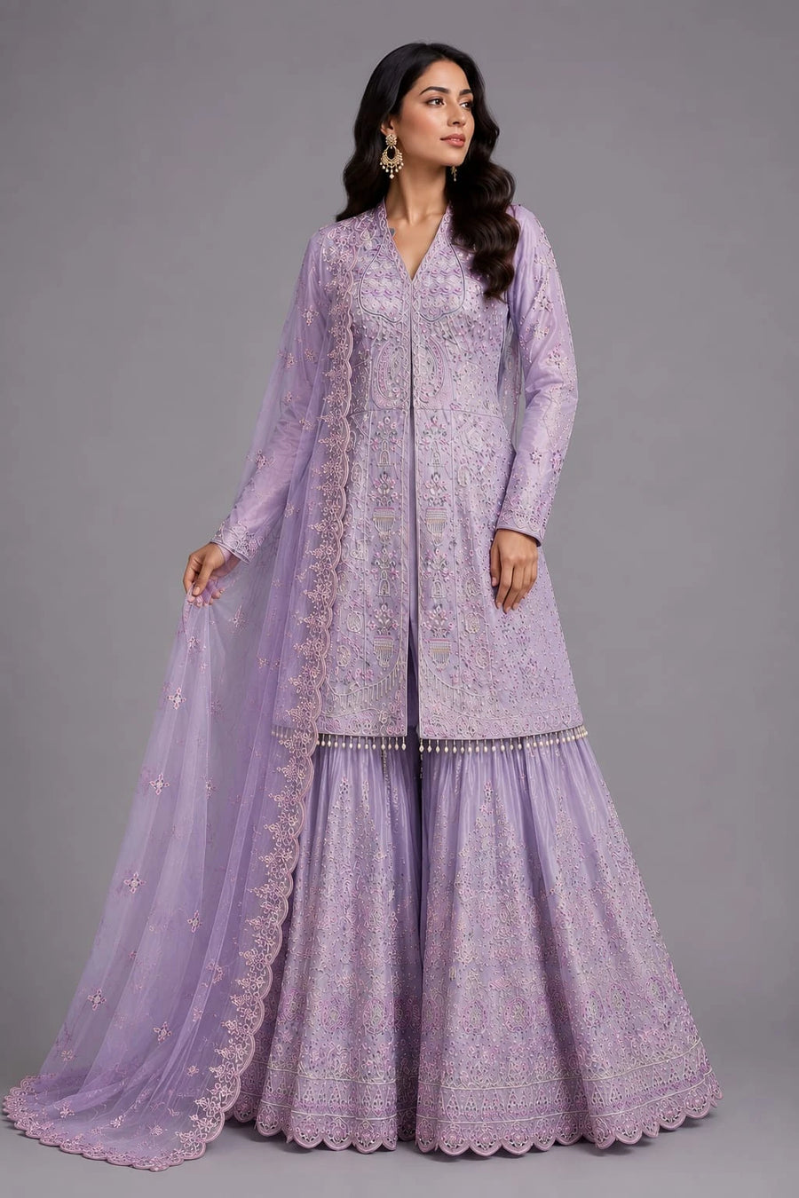 purple Sharara suit for women