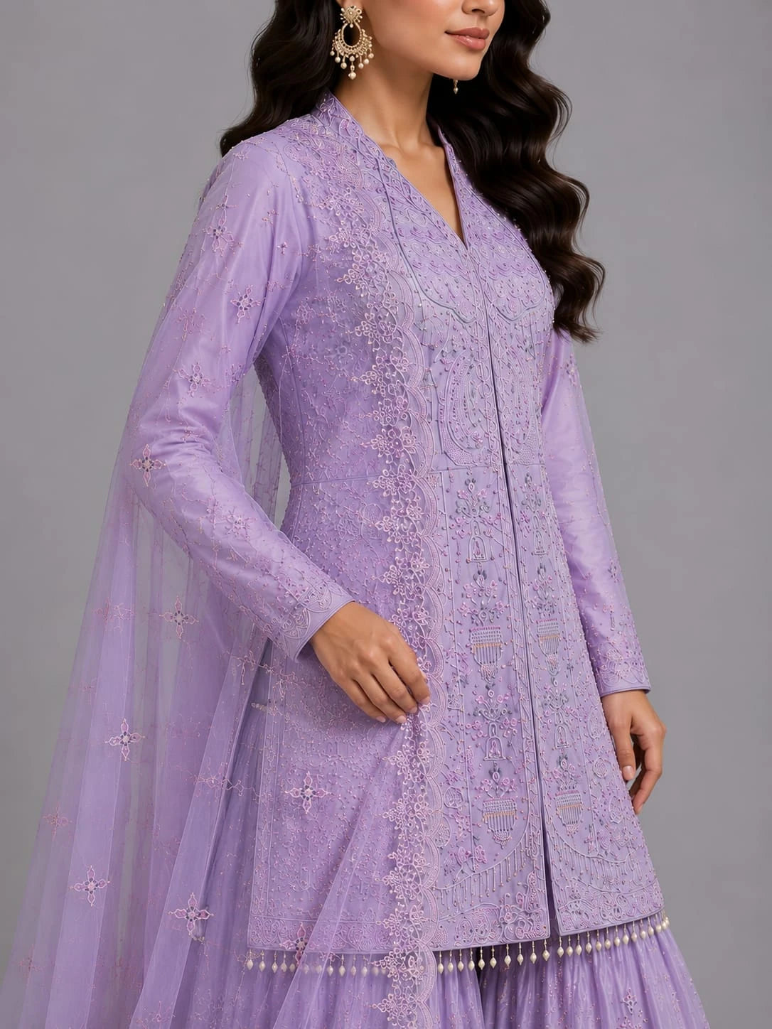 purple Sharara suit for women