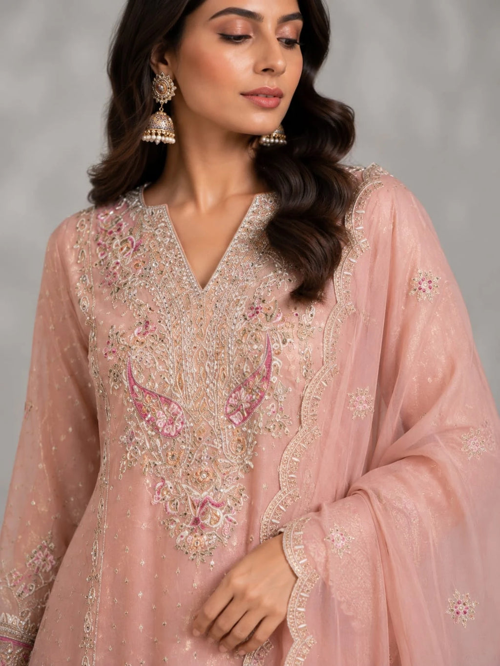 Designer pink suit