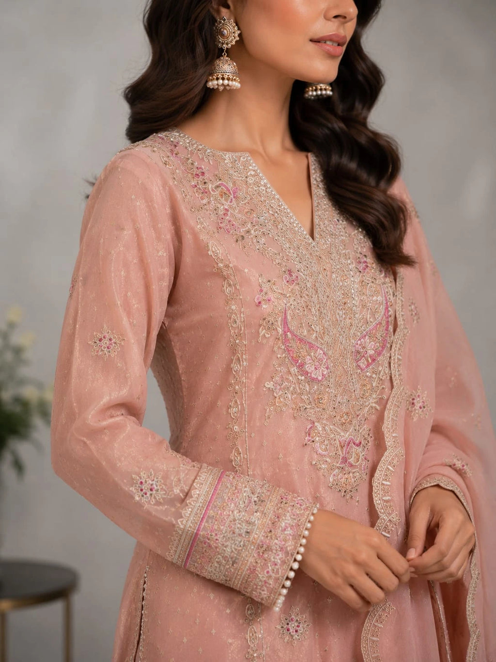Designer pink suit