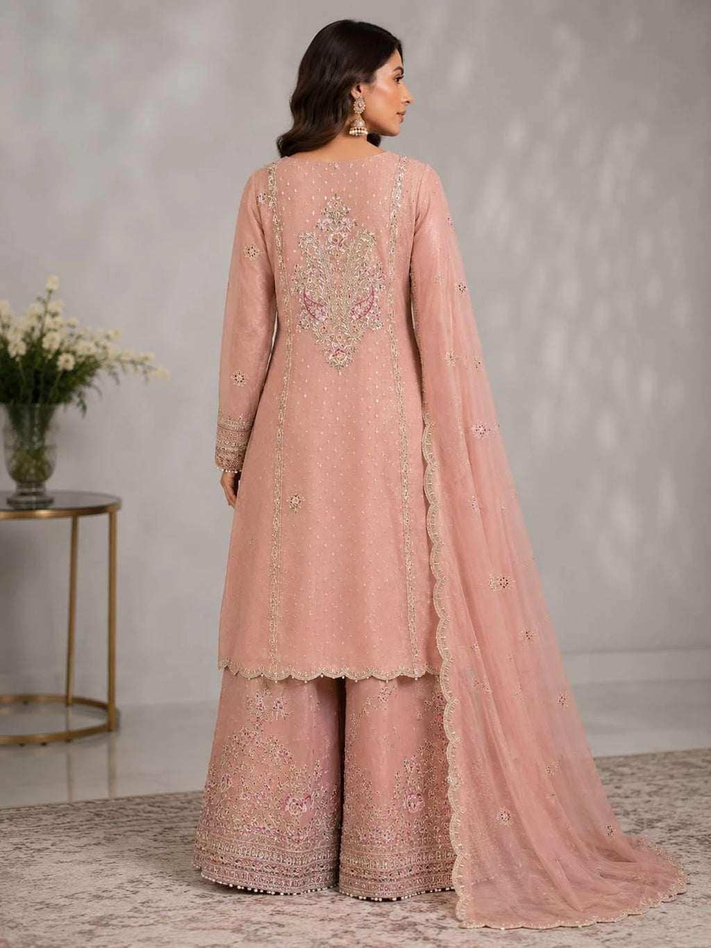 Designer pink suit