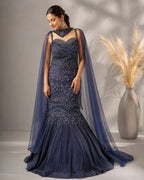 blue Mermaid cut lehenga