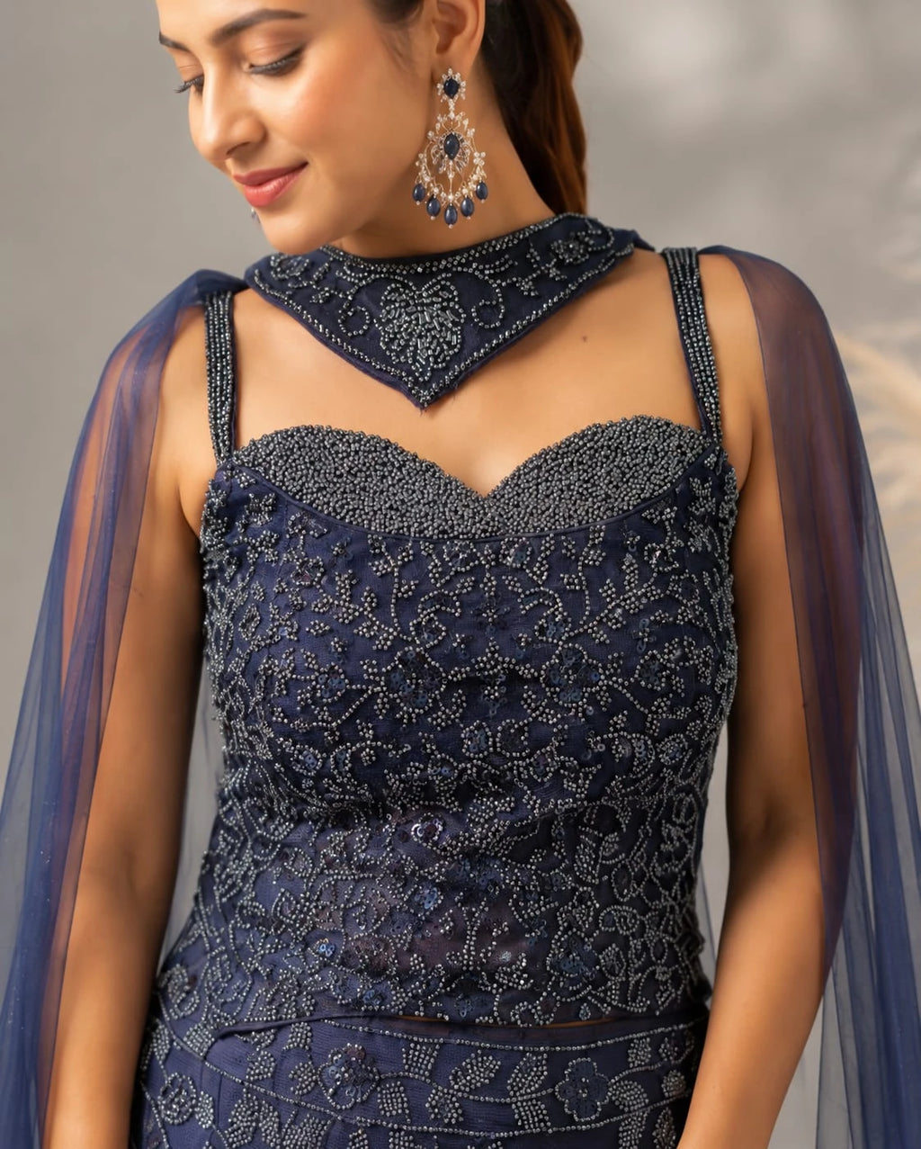 blue Mermaid cut lehenga