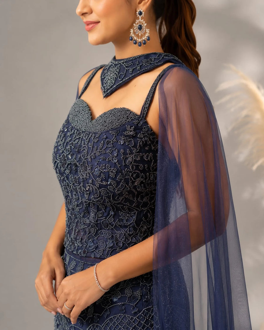 blue Mermaid cut lehenga