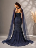 blue Mermaid cut lehenga