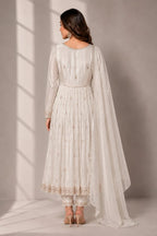 Cream embroidered Anarkali set