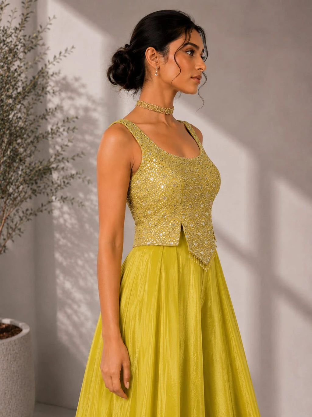 yellow sharara set