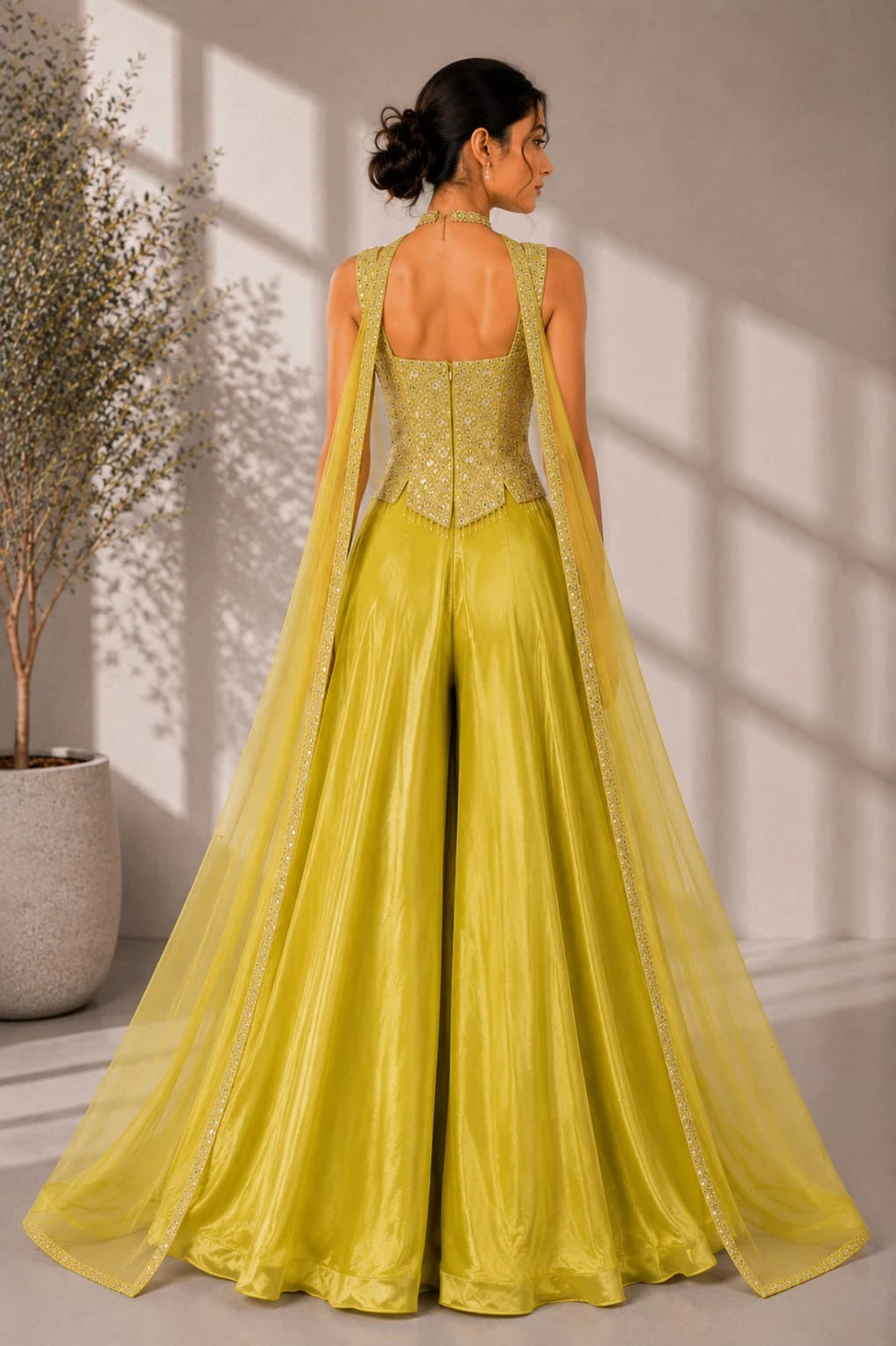 yellow sharara set