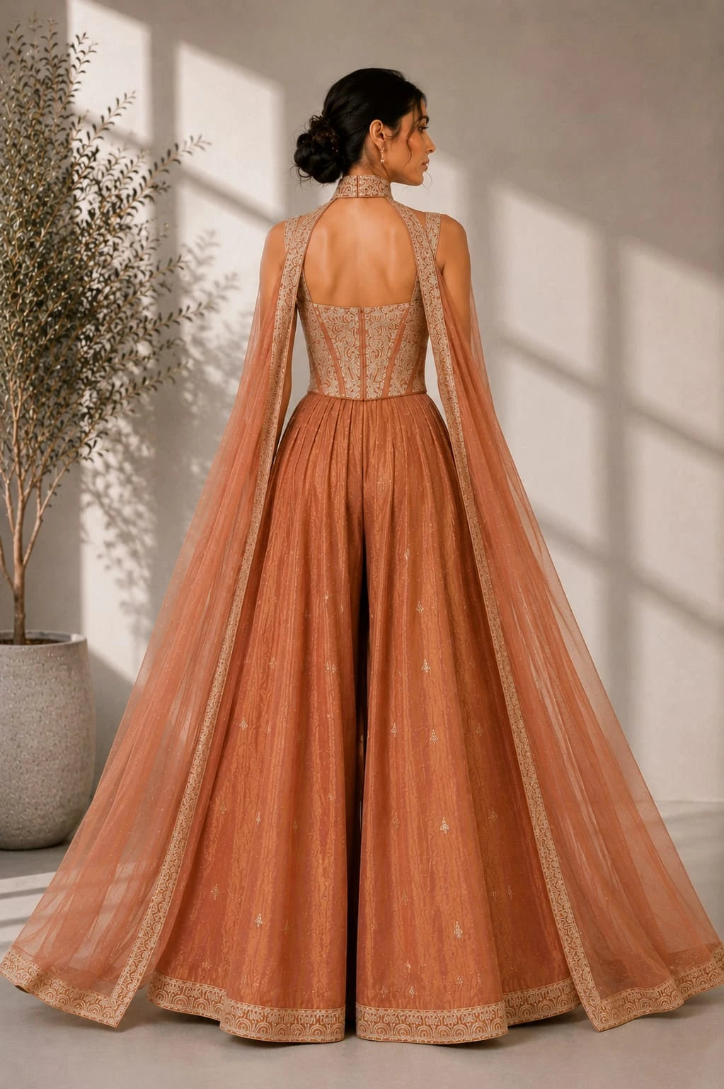 rust wedding guest outfit