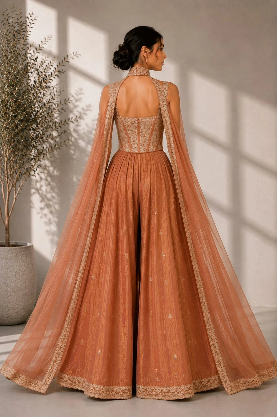 rust wedding guest outfit