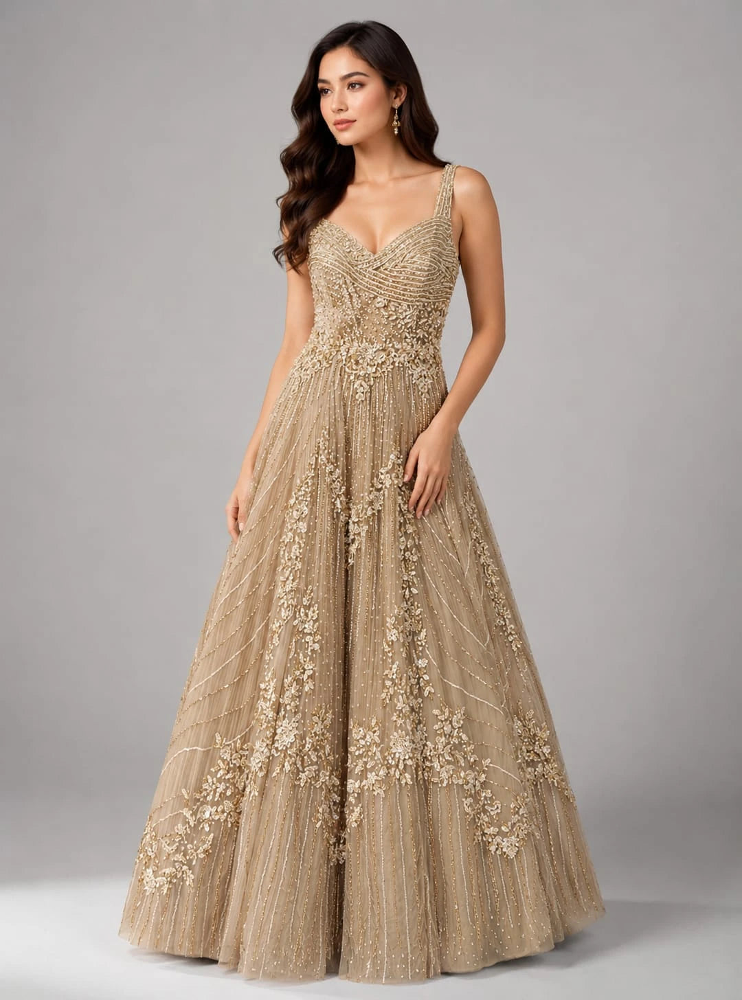 gold evening gown